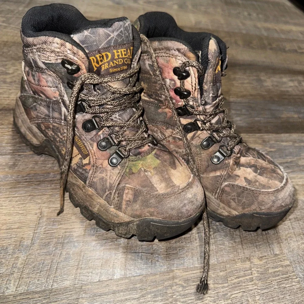 RedHead Waterproof Camo Hiking Boots True Timber Kanati 7705K-TTK Kids Size 3